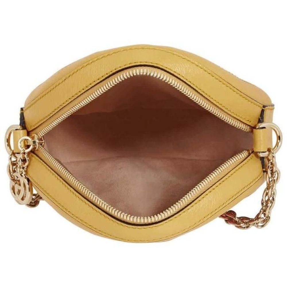 GUCCI Ophidia Gg Flora Round Beige/Ebony Canvas Shoulder Bag - Picture 5 of 6